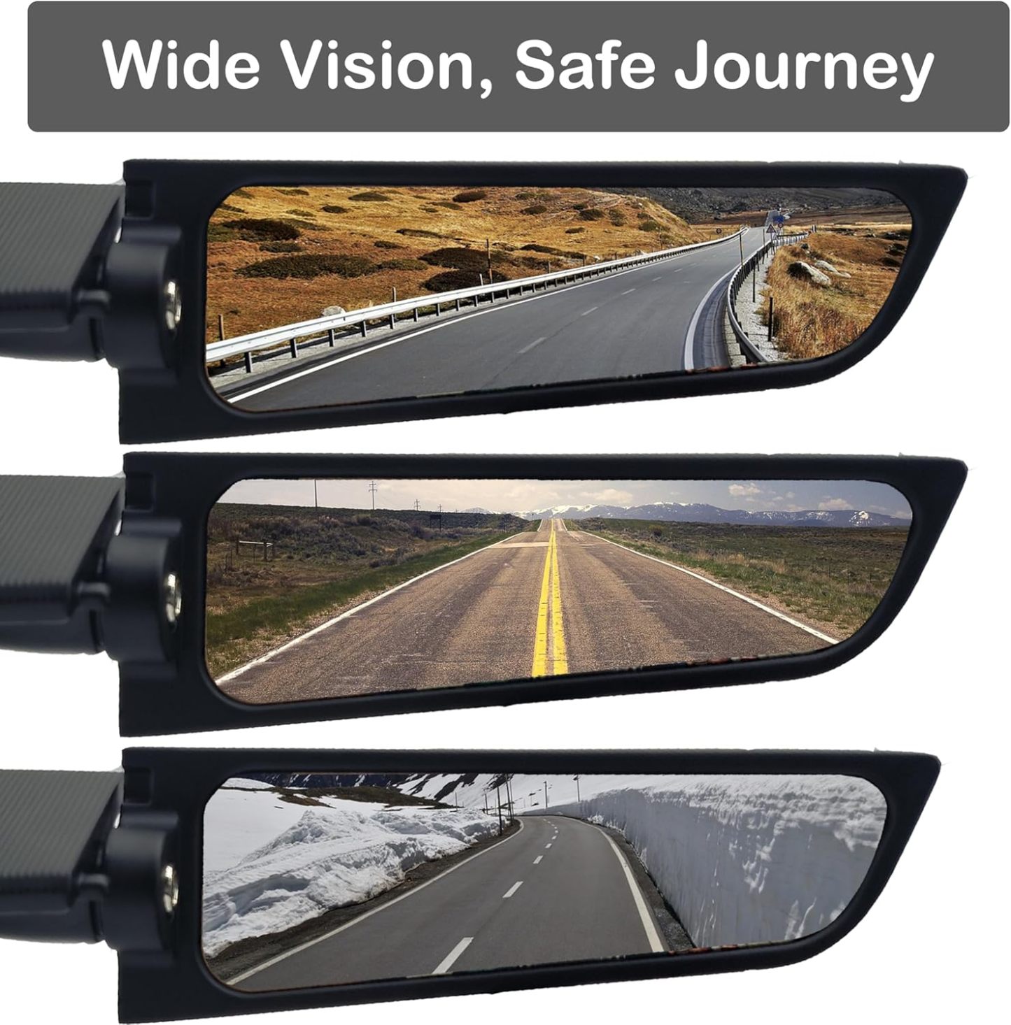 Universal Motorcycle Wing Mirrors - Convex Glass Rearview Set