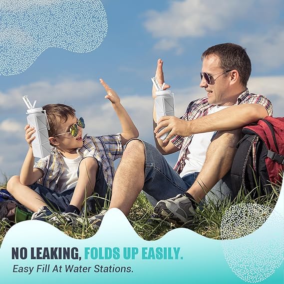 Collapsible Travel Water Bottles, Food Grade BPA Free Silicone Foldable Water Bottle, Leakproof Portable Expandable Water Bottles for Traveling, Camping, Hiking, Cycling & Sports Outdoor 620ml