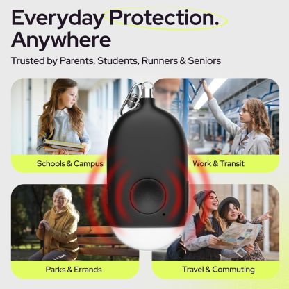 USB Rechargeable Personal Safety Alarm with 130dB Siren & LED Light