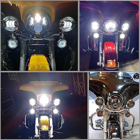 7" LED Headlight & 4.5" Fog Lights DOT Kit for Harley Davidson