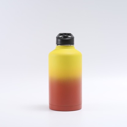 Water Bottle Insulated with Lid and Straw,Double Wall Vacuum Stainless Steel Metal Tumbler Sports Flask with Paracord Handle, Keep Cold 48 Hours Water Cup with 3 Lids