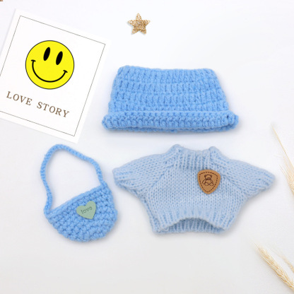 Clothes for Doll (NO Doll) , Handcrafted Crochet 3-Piece Set for 17cm Doll, Premium Outfit with Accessories for , Stylish Clothes for Doll
