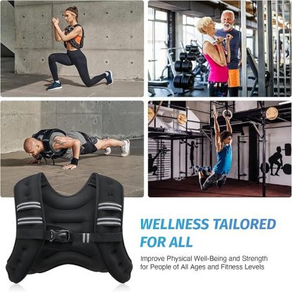 Weight Vest for Men Women, Body Weight Vests Adjustable with Reflective Stripe for Strength Training, Running, Training Workout, Jogging, Walking
