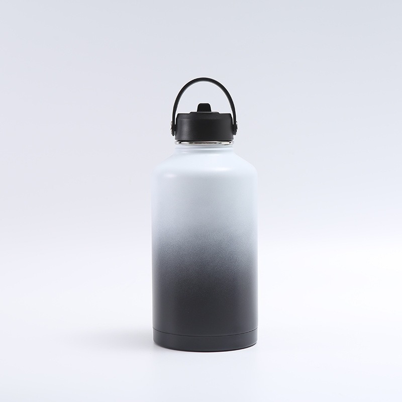 Water Bottle Insulated with Lid and Straw,Double Wall Vacuum Stainless Steel Metal Tumbler Sports Flask with Paracord Handle, Keep Cold 48 Hours Water Cup with 3 Lids