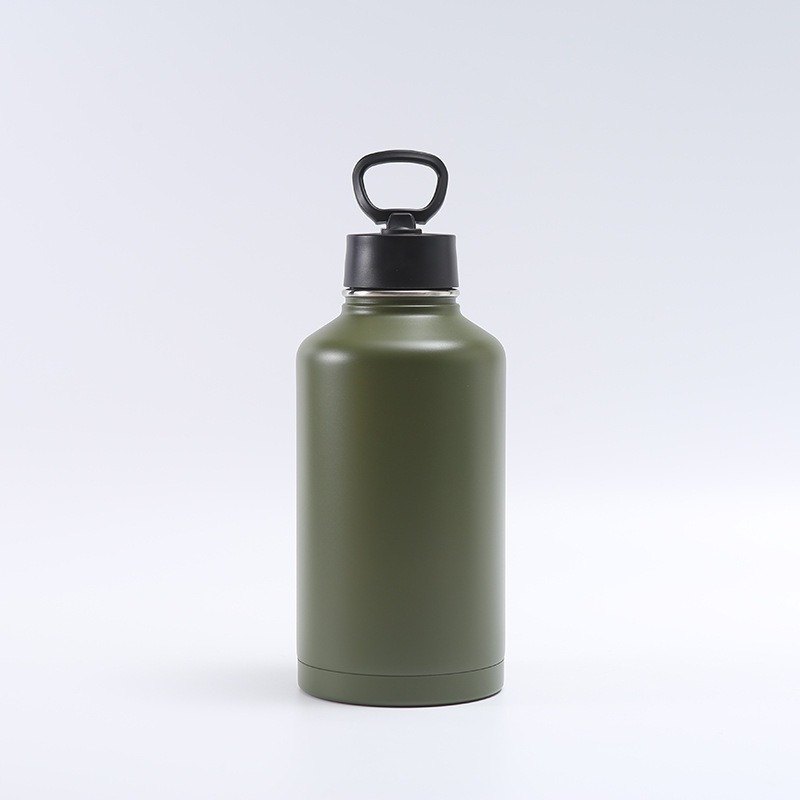 Water Bottle Insulated with Lid and Straw,Double Wall Vacuum Stainless Steel Metal Tumbler Sports Flask with Paracord Handle, Keep Cold 48 Hours Water Cup with 3 Lids