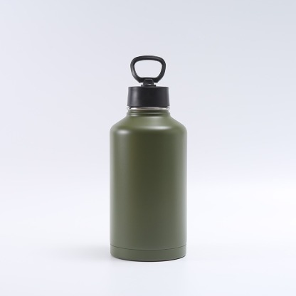 Water Bottle Insulated with Lid and Straw,Double Wall Vacuum Stainless Steel Metal Tumbler Sports Flask with Paracord Handle, Keep Cold 48 Hours Water Cup with 3 Lids
