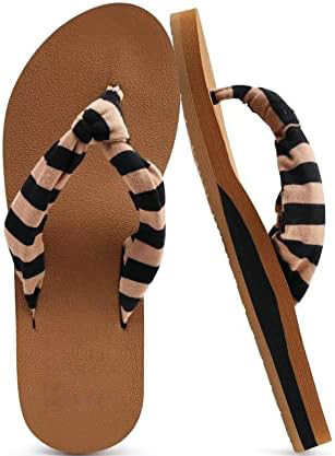 Flip Flops for Women with Arch Support Yoga Mat Comfortable Summer Beach Walking Thong Cushion Sandals Slip On Indoor Outdoor