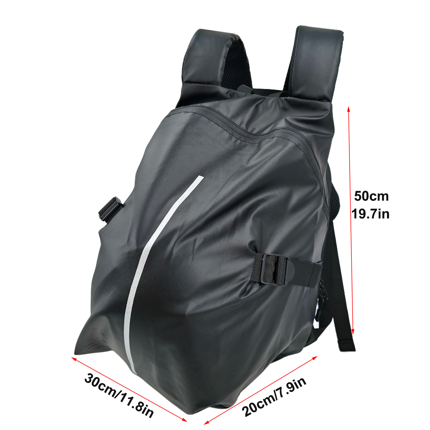 Motorcycle Backpack with Helmet Carry - Water Resistant & Reflective