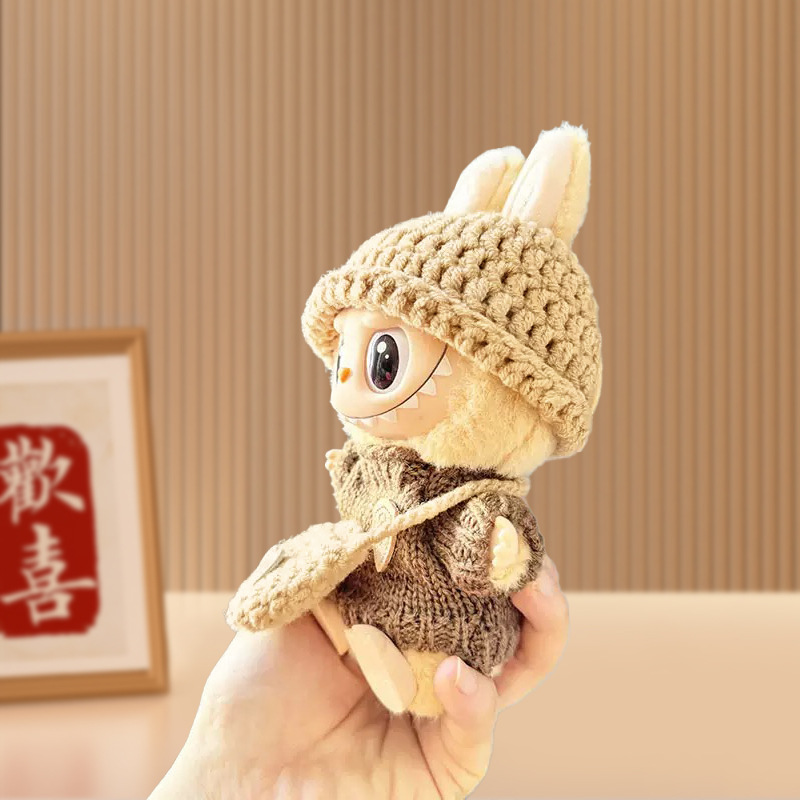 Clothes for Doll (NO Doll) , Handcrafted Crochet 3-Piece Set for 17cm Doll, Premium Outfit with Accessories for , Stylish Clothes for Doll