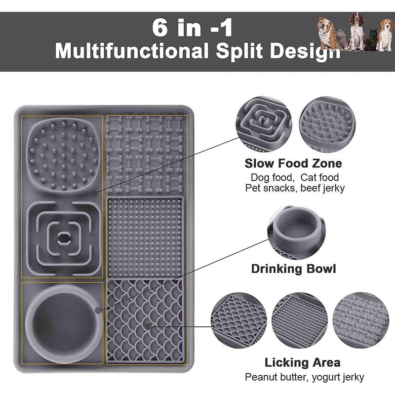 Lick Mat for Dogs, Slow Feeder Licking Mat with Suction Cups for Food and Water, Silicone Feeding Mat Perfect for Anxiety Relief Suitable for Butter Food Yogurt Peanut