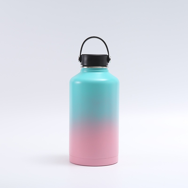 Water Bottle Insulated with Lid and Straw,Double Wall Vacuum Stainless Steel Metal Tumbler Sports Flask with Paracord Handle, Keep Cold 48 Hours Water Cup with 3 Lids