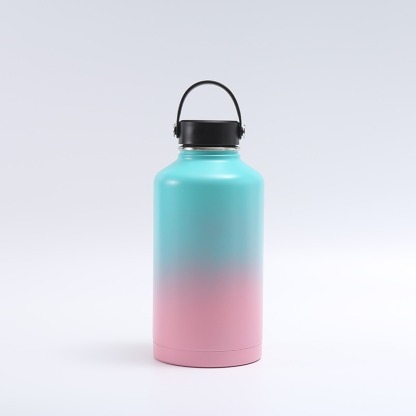 Water Bottle Insulated with Lid and Straw,Double Wall Vacuum Stainless Steel Metal Tumbler Sports Flask with Paracord Handle, Keep Cold 48 Hours Water Cup with 3 Lids