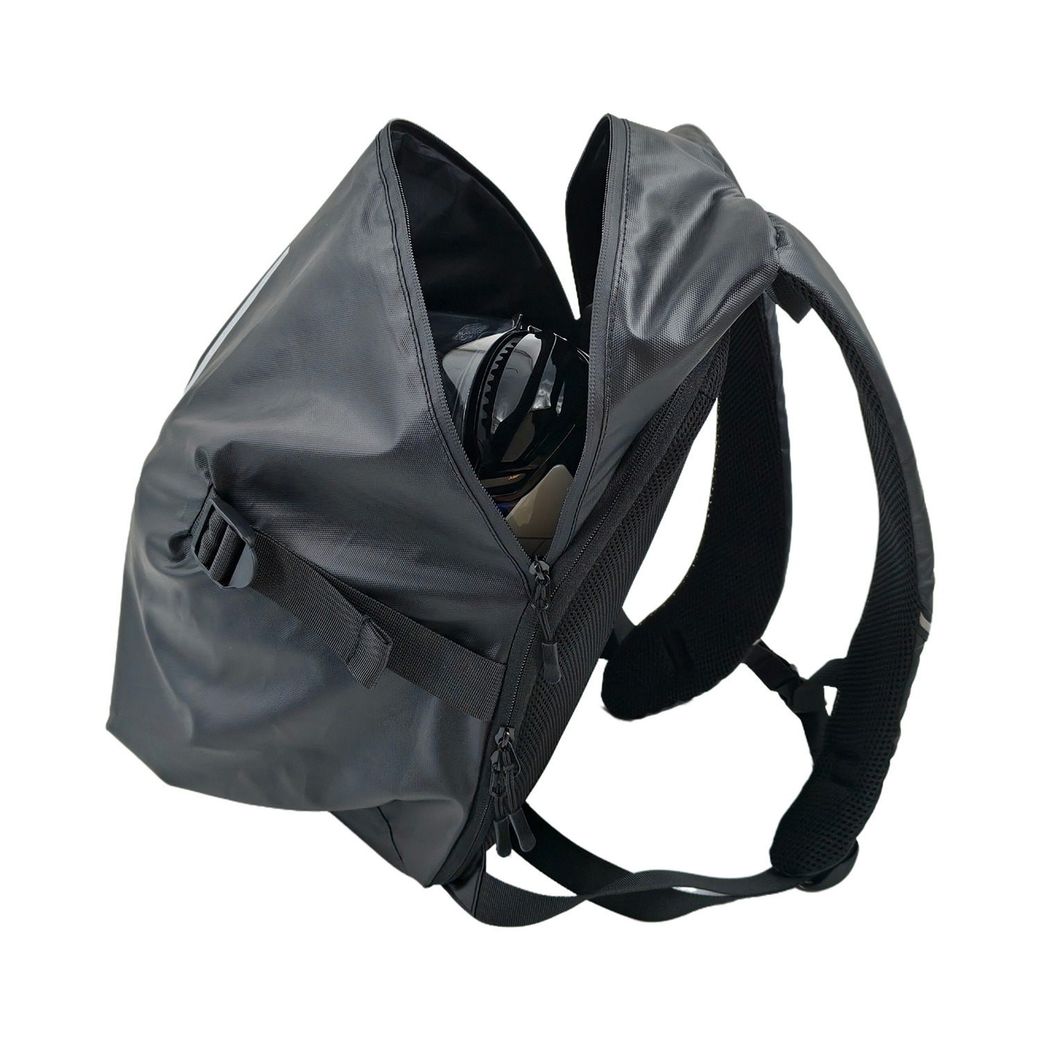 Motorcycle Backpack with Helmet Carry - Water Resistant & Reflective