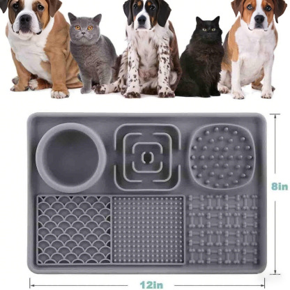 Lick Mat for Dogs, Slow Feeder Licking Mat with Suction Cups for Food and Water, Silicone Feeding Mat Perfect for Anxiety Relief Suitable for Butter Food Yogurt Peanut