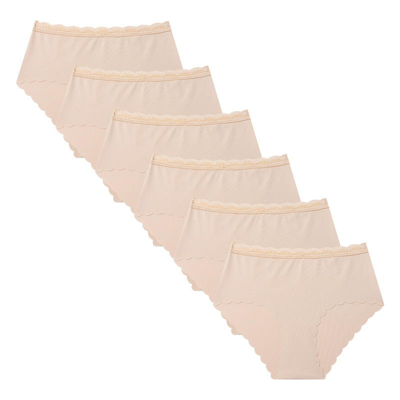 Seamless Underwear for Women No Show Ice Silk Bikini Breathable Hipster Wavy Sides Invisibles Panties