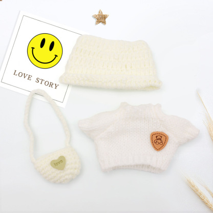 Clothes for Doll (NO Doll) , Handcrafted Crochet 3-Piece Set for 17cm Doll, Premium Outfit with Accessories for , Stylish Clothes for Doll