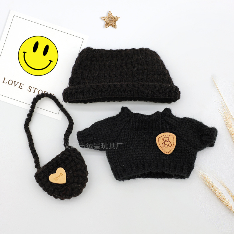Clothes for Doll (NO Doll) , Handcrafted Crochet 3-Piece Set for 17cm Doll, Premium Outfit with Accessories for , Stylish Clothes for Doll