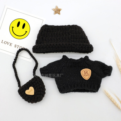 Clothes for Doll (NO Doll) , Handcrafted Crochet 3-Piece Set for 17cm Doll, Premium Outfit with Accessories for , Stylish Clothes for Doll