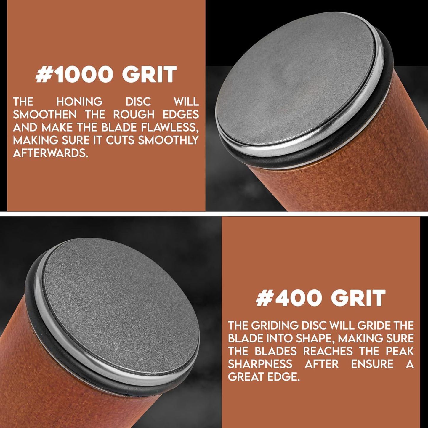 2 Walnut Rolling Knife Sharpener - Kitchen Knife Sharpener for Razor Sharp Edges Made in Germany - Easy Knife Sharpening Kit - Roller with Magnetic Holder with 15 & 20 Degrees