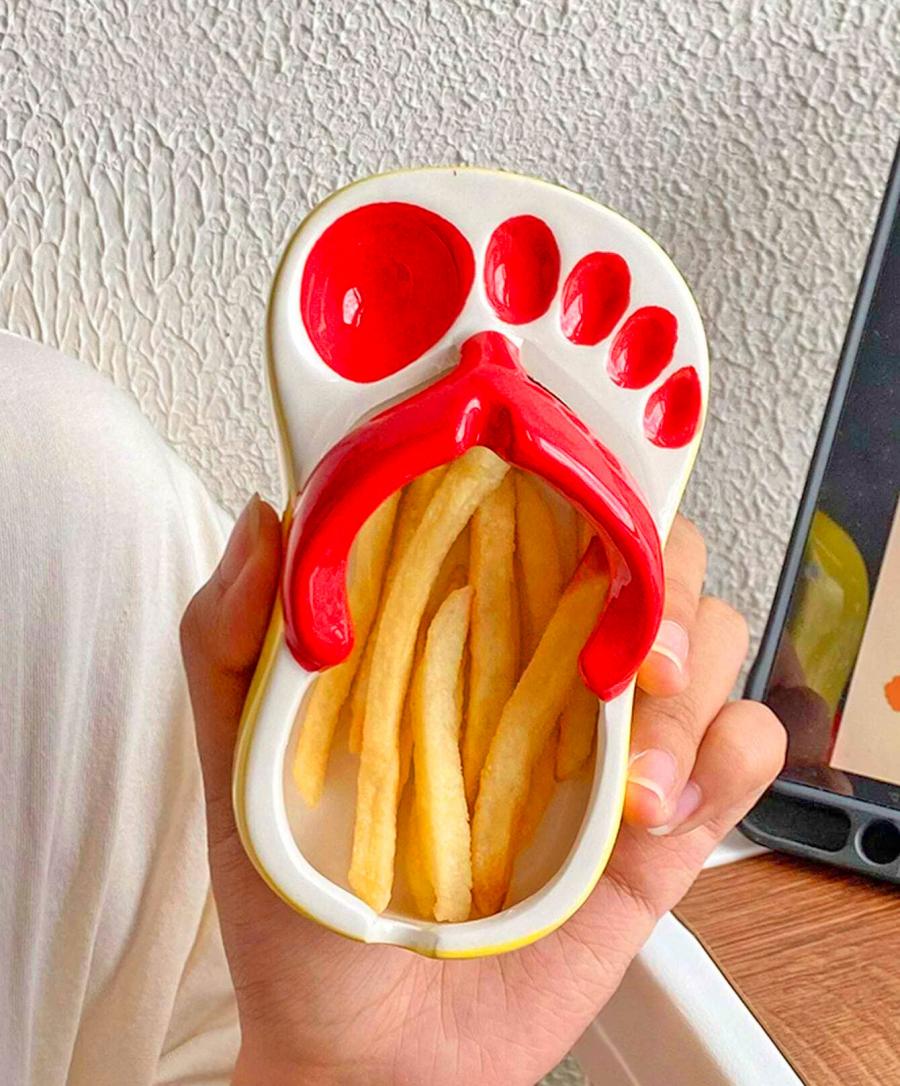 Sandal Shaped Fries and Ketchup Tray
