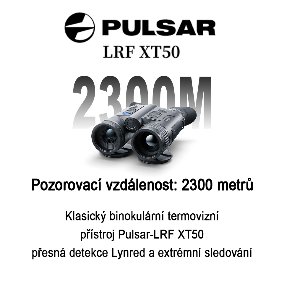 Pulsar-LRF XP50, klasický termovizní dalekohled s přesnou detekcí Lynred a extrémním sledováním