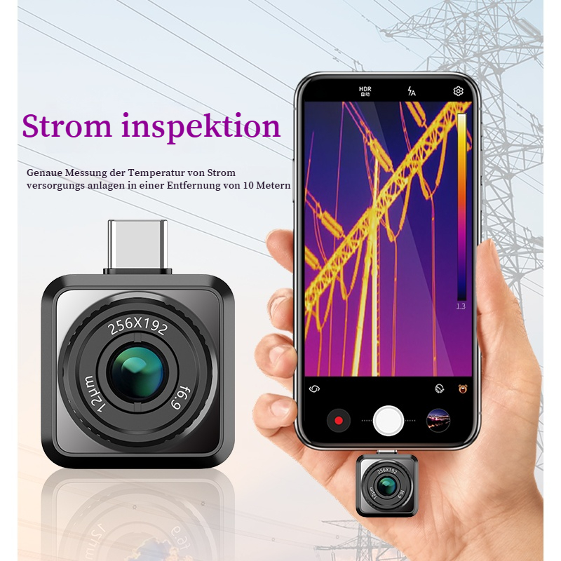 Wärmebildkamera für Mobiltelefone mit hochpräziser Infrarot-Thermografie, einstellbarem Fokus, industrieller Qualität und hochauflösender Temperaturmessung