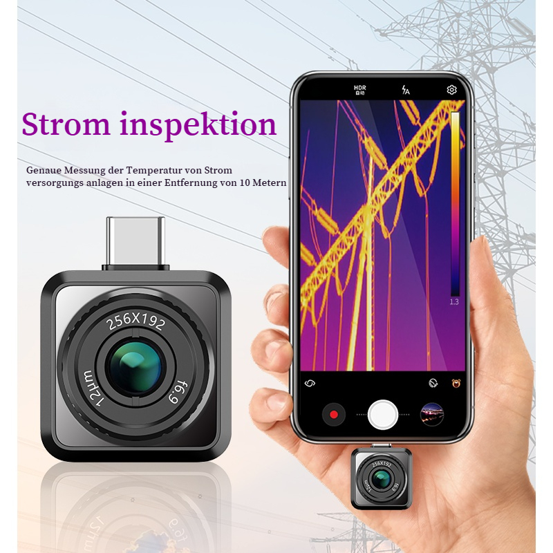 Wärmebildkamera für Mobiltelefone mit hochpräziser Infrarot-Thermografie, einstellbarem Fokus, industrieller Qualität und hochauflösender Temperaturmessung