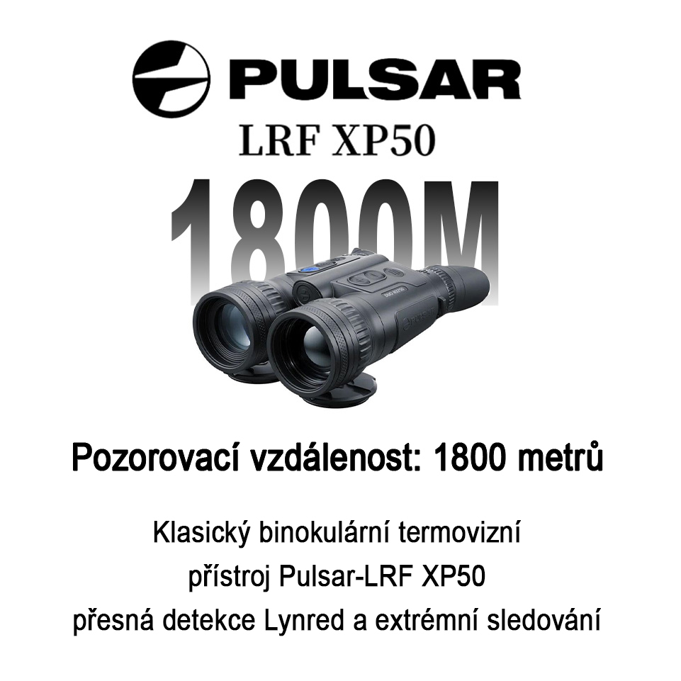Pulsar-LRF XP50, klasický termovizní dalekohled s přesnou detekcí Lynred a extrémním sledováním