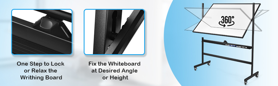 Costway 120cm x 90cm Mobile Magnetic Double-Sized Reversible Whiteboard