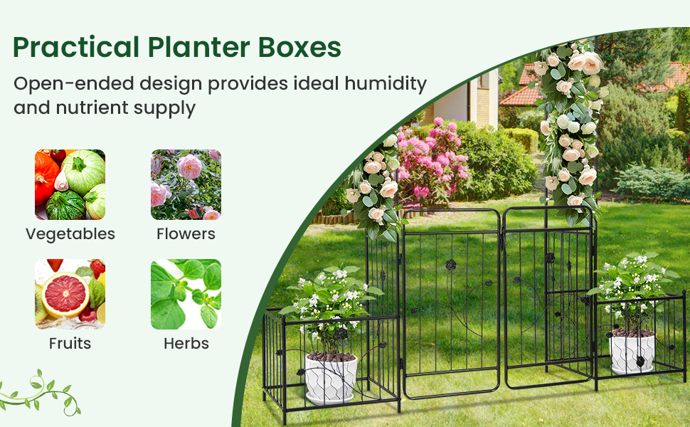 Metal Arch Trellis Lockable Gate