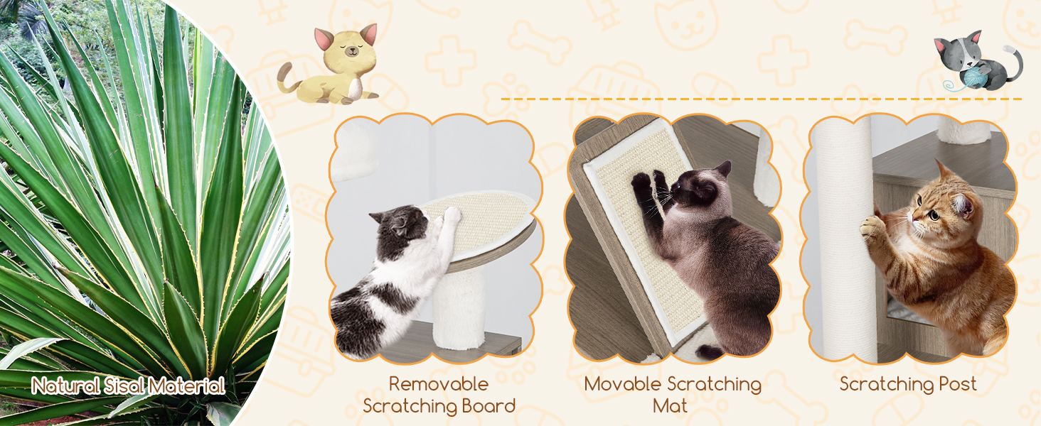 Costway 2 in 1 Cat Tree Litter Box Enclosure, Modern Cat Tower