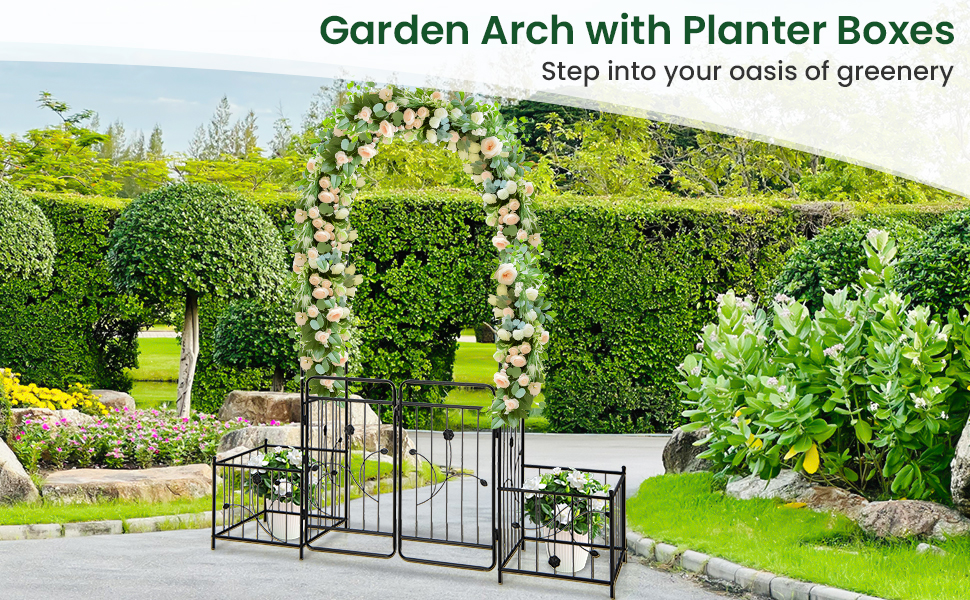 Metal Arch Trellis Lockable Gate