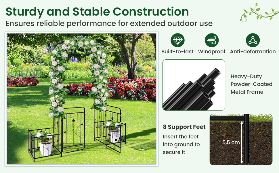 Metal Arch Trellis Lockable Gate