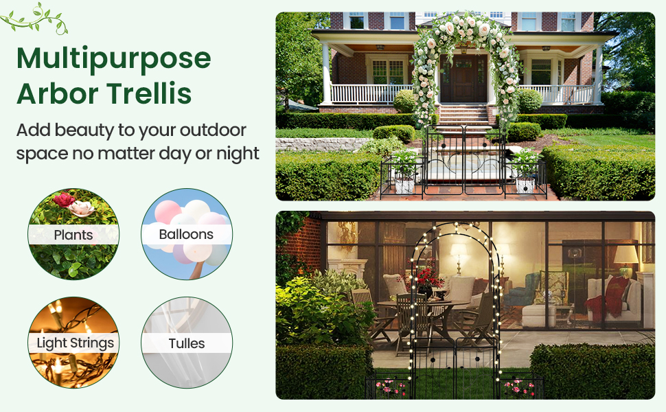 Metal Arch Trellis Lockable Gate