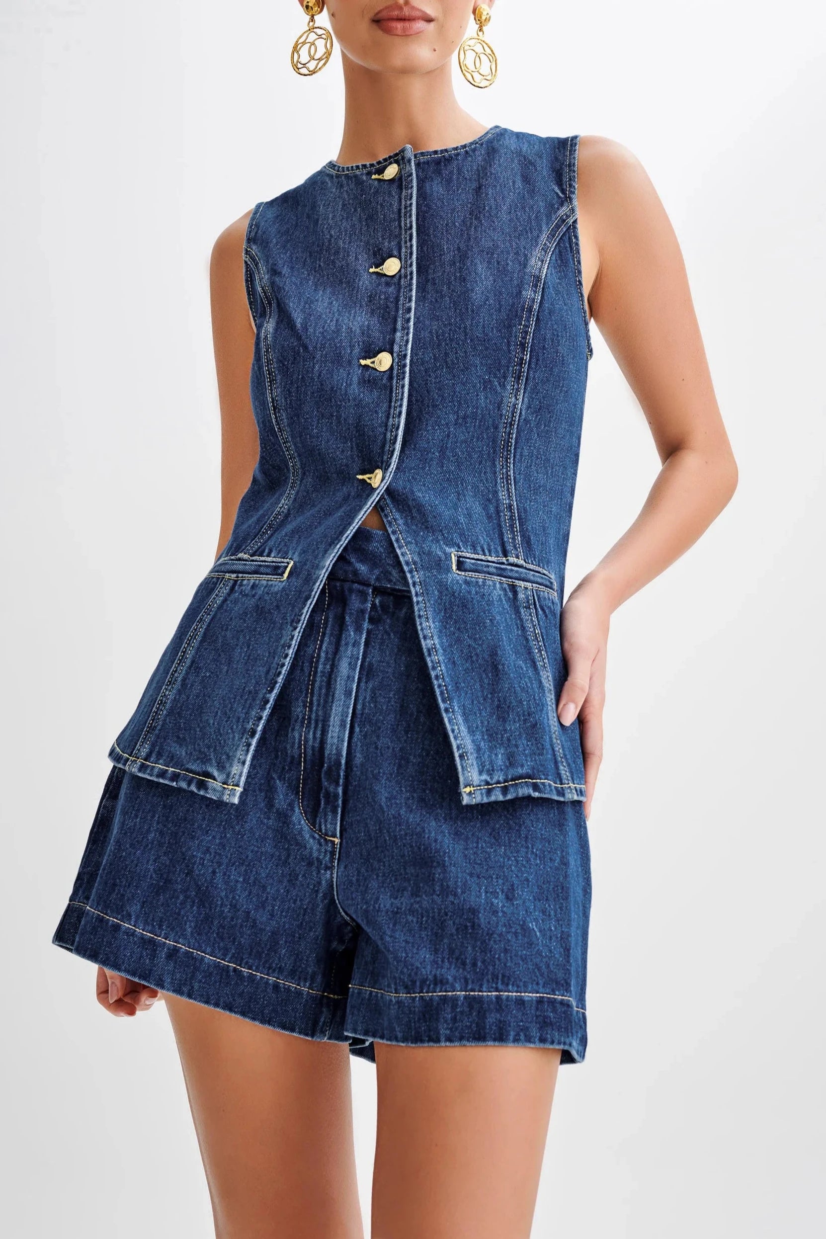 Anya Denim Top [+ Free Matching Shorts - Today]