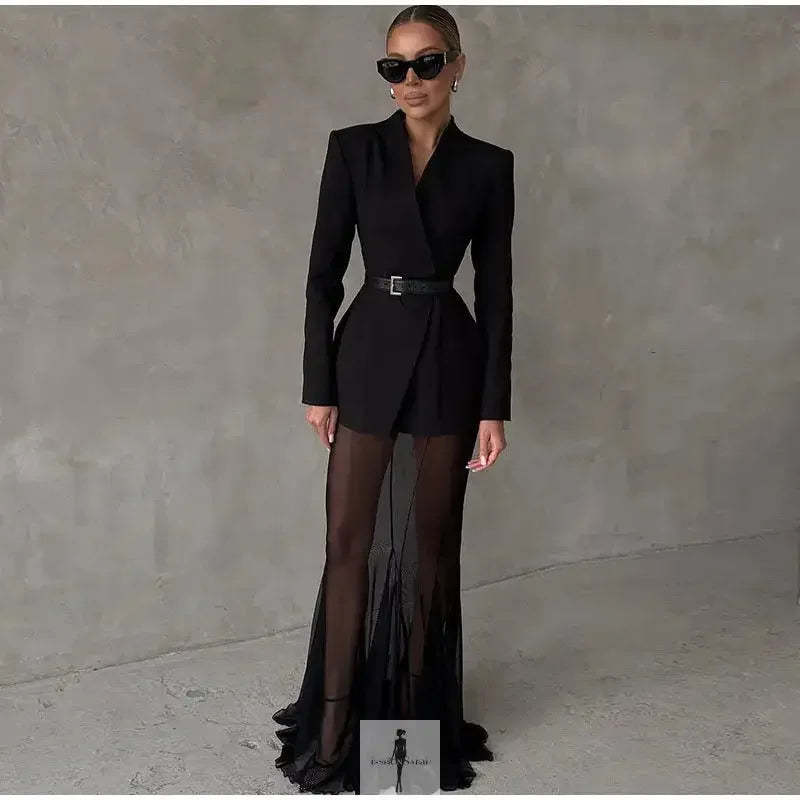 Elegant Blazer and Skirt Set