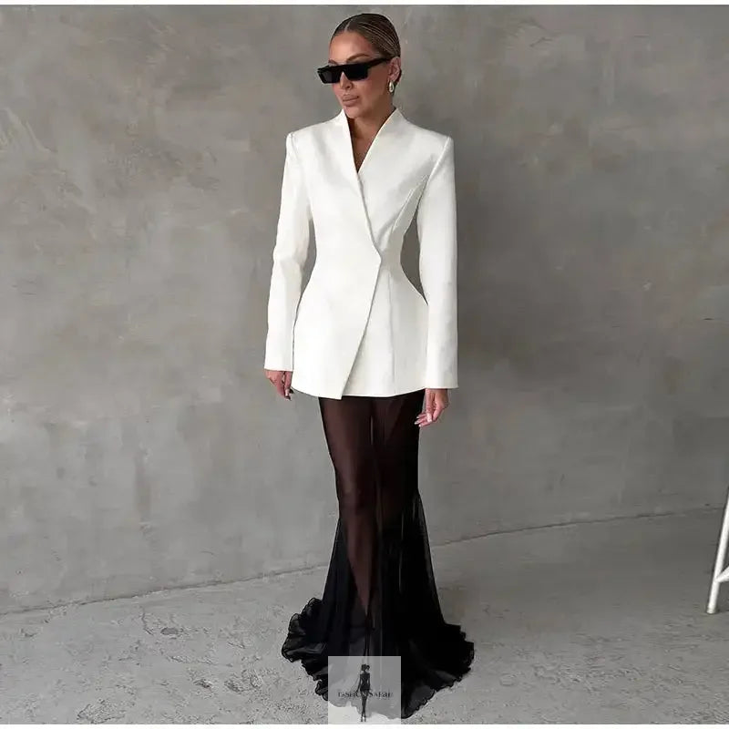 Elegant Blazer and Skirt Set