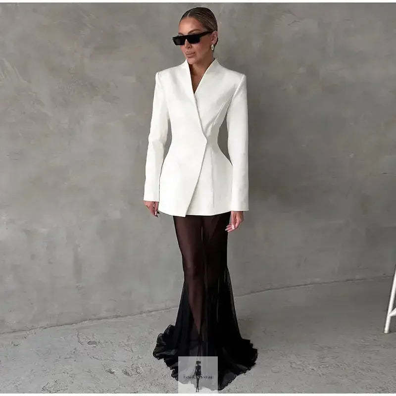 Elegant Blazer and Skirt Set