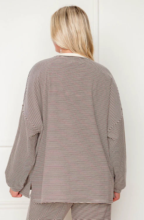 Striped Fleece  Oversize Top And Pants