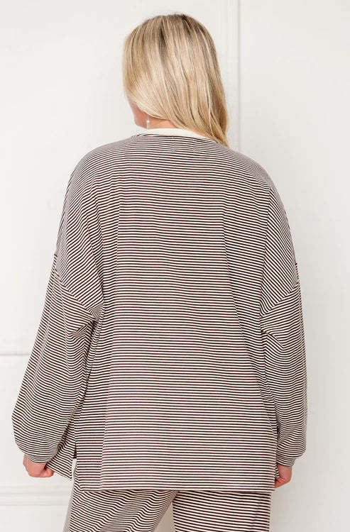 Striped Fleece  Oversize Top And Pants
