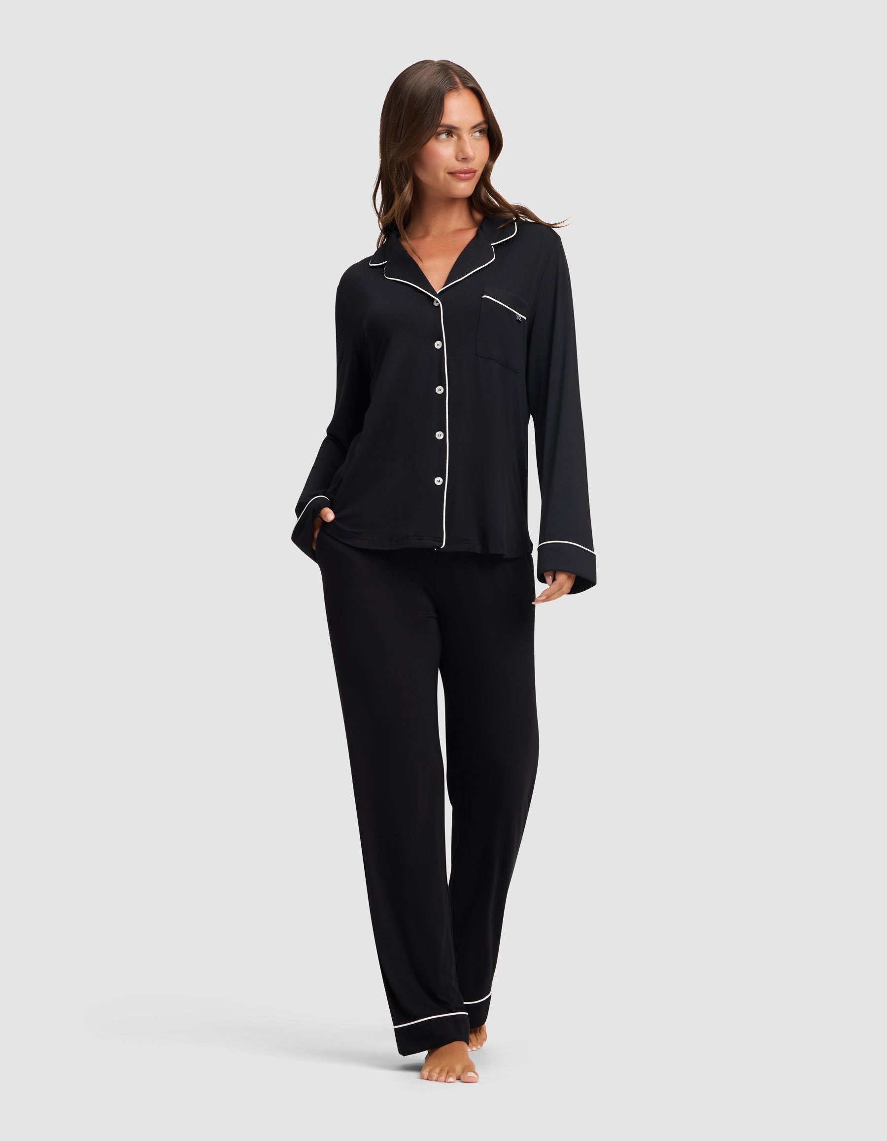 Women's Bamboo Stretch-Knit Long Sleeve Pajama Set