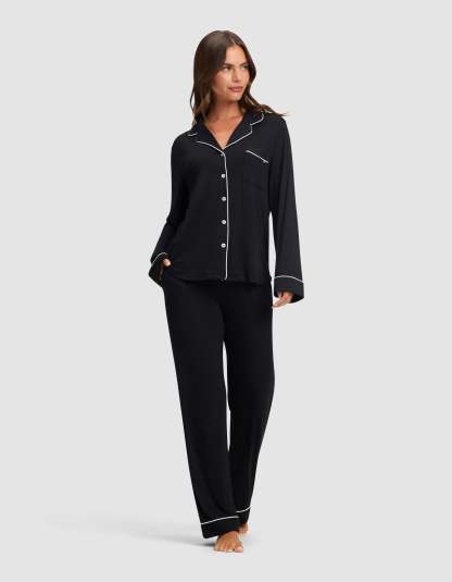 Women's Bamboo Stretch-Knit Long Sleeve Pajama Set