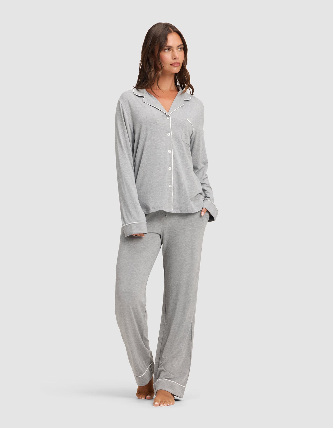 Women's Bamboo Stretch-Knit Long Sleeve Pajama Set