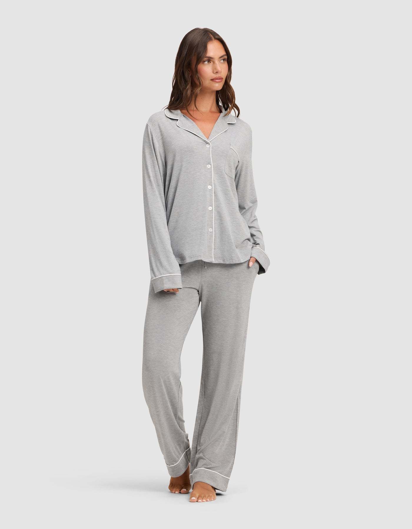 Women's Bamboo Stretch-Knit Long Sleeve Pajama Set