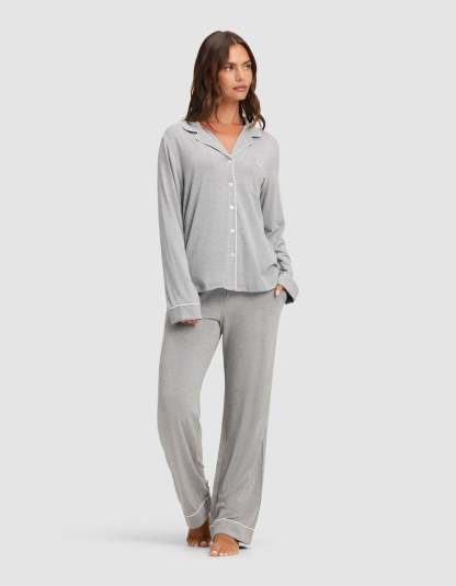 Women's Bamboo Stretch-Knit Long Sleeve Pajama Set