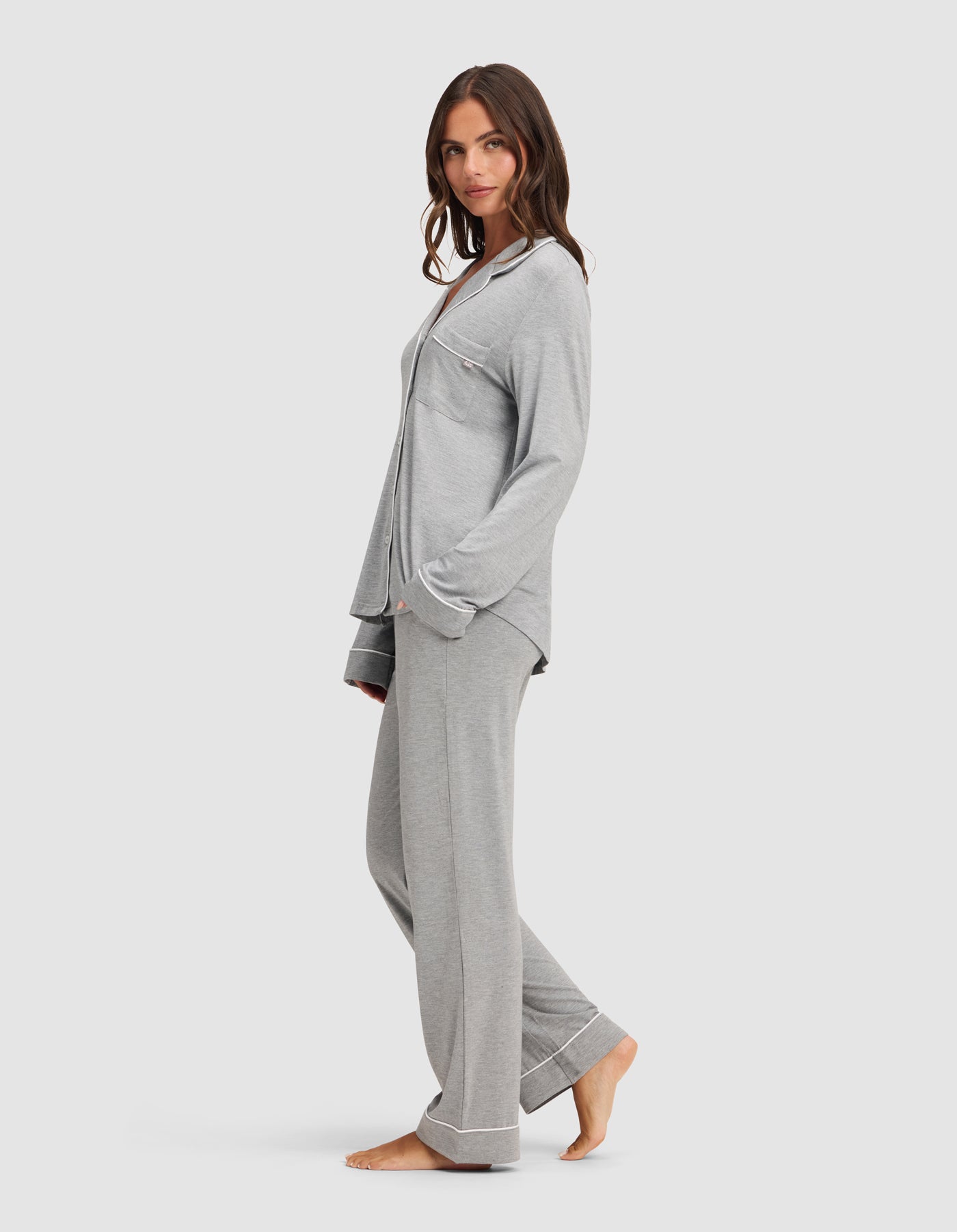 Women's Bamboo Stretch-Knit Long Sleeve Pajama Set