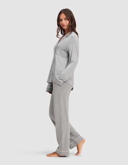Women's Bamboo Stretch-Knit Long Sleeve Pajama Set