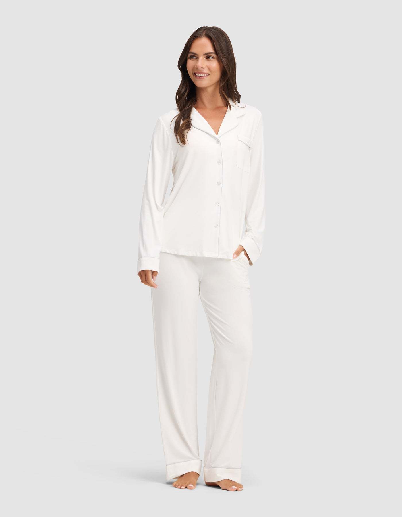 Women's Bamboo Stretch-Knit Long Sleeve Pajama Set