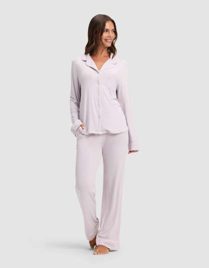 Women's Bamboo Stretch-Knit Long Sleeve Pajama Set