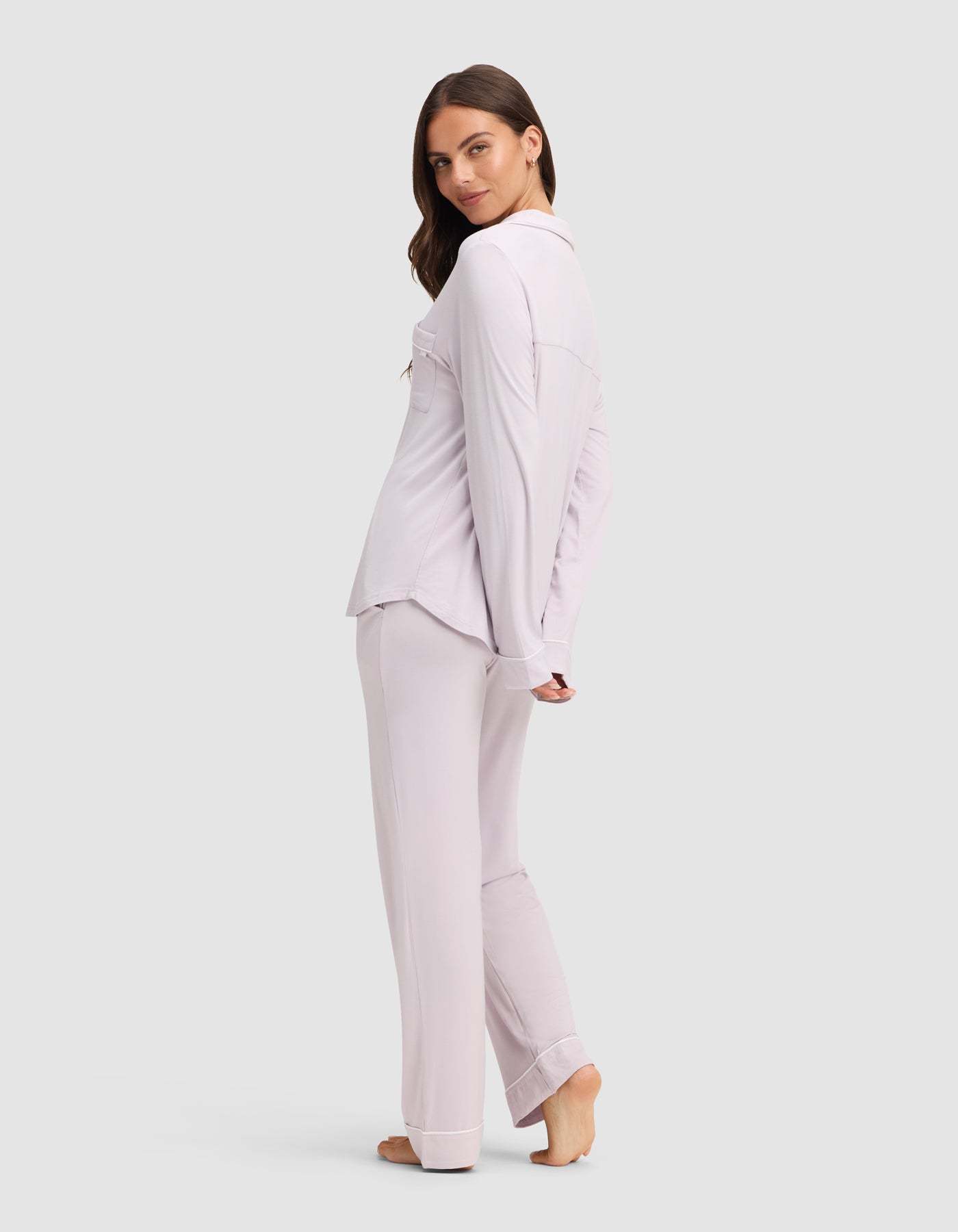 Women's Bamboo Stretch-Knit Long Sleeve Pajama Set
